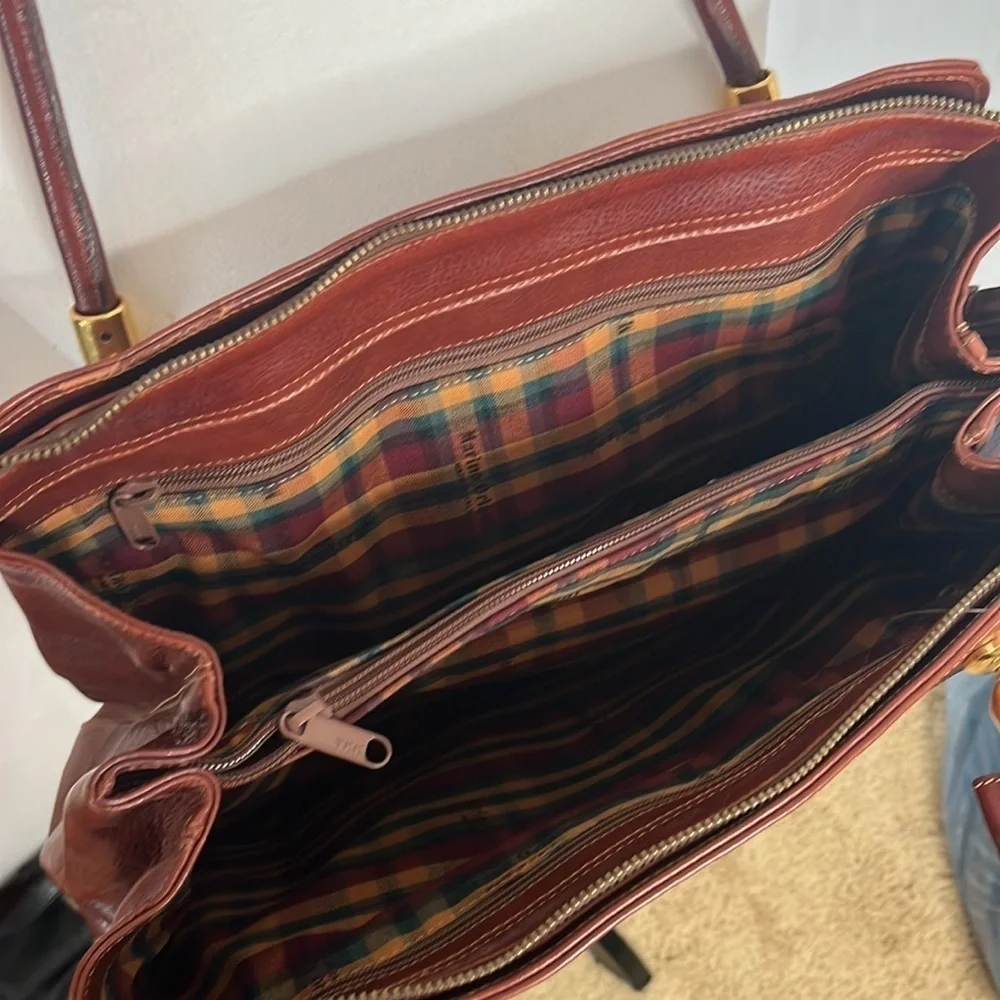 Marino Orlandi Large Leather Satchel Tote Bag Made in Italy. BRN3594D